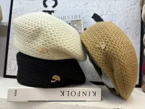 Koreanischer hohlgestrickter Barette für Damen, Frühling Sommer atmungsaktiver Malerhut.