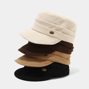 Gorra plana retro clásica, sombrero informal elegante en varios colores sólidos.