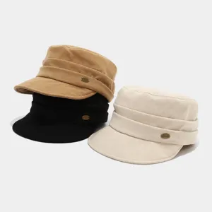 Gorra militar plana retro americana de lona sombrero de sol elegante para hombres mujeres