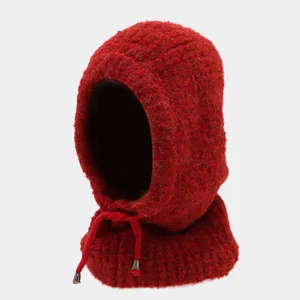 Passamontagna invernale lavorato a maglia, cappuccio caldo con protezione per collo.
