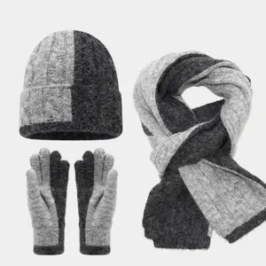 Fthinoporo Himonas Colorblock Cable Knit Acrylic Skoufi Kaskol Ke Gantia Touchscreen Set Trion Temachion Zesta Accessories Exoterikou Chorou