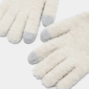 Guantes táctiles de felpa vista detallada, guantes de invierno suaves y cálidos.