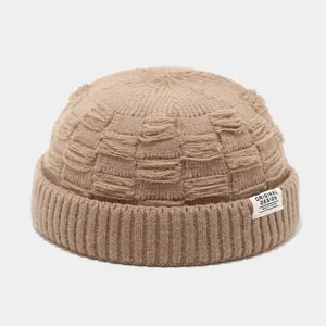Herfst winter mode gebreide docker muts, casual effen kleur beanie muts voor heren en dames.