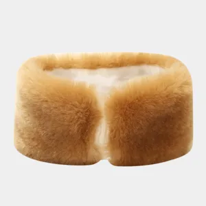 Plush ear warmer headband detail, thick warm winter fuzzy hair band, soft cozy winter accessory