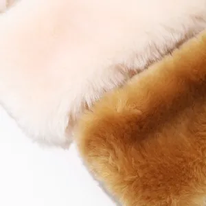 Detail view of soft plush fluffy headband fabric texture showing warm winter material close up.
