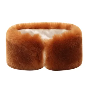 Cozy faux fur winter headband, thick warm ear warmer plush hair band for women outdoor.