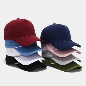 Gorra de béisbol transpirable de malla ligera de verano con cordón, gorro para sol.