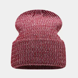Otoño invierno gorro de punto jaspeado cálido informal unisex gorro de lana moda streetwear detalle