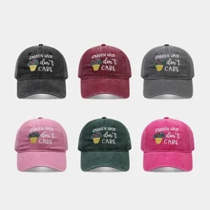 Washed Cotton Baseball Cap For Women Men Garden Hair Dont Care Letter Embroidery Distressed Dad Hat Outdoor Sun Hat