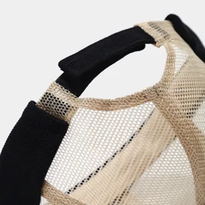 Detailed view of breathable mesh sailor cap back strap, retro solid color design for men.