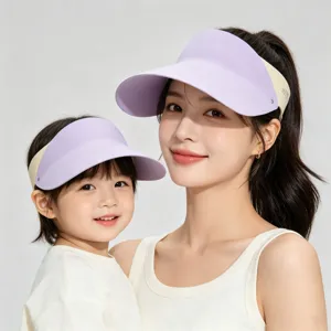 Partner Look Damen und Kinder Sonnenblende leere Kappe UV Schutz Sommer Strandhut.