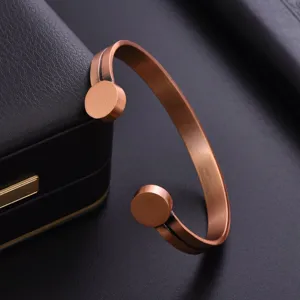 Brazalete magnético abierto de cobre puro vintage moda pulsera de cobre joyería de energía