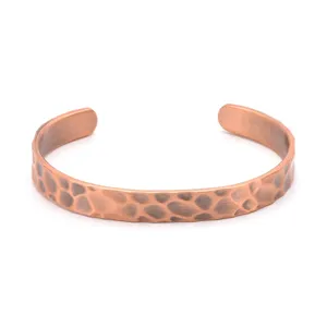 Hammered Red Copper Cuff Bracelet Open Bangle Vintage Minimalist Jewelry Gift For Women