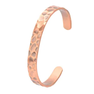 Hammered copper cuff bracelet, open adjustable vintage pure copper bangle for women men.