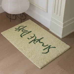 Moderne Minimalistische Polyester Fußmatte Weicher Getufteter Absorbierender Badezimmerteppich Koreanischer Stil Rutschfeste Vordertürmatte Für Zuhause