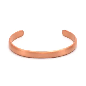 Minimalist purple copper brushed open cuff bracelet for men and women stylish daily jewelry.