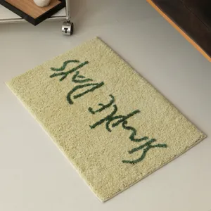 Minimalistische getuftete Badematte weicher saugfähiger Fußteppich für Schlafzimmer Flur