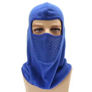 Blue fleece balaclava winter outdoor windproof cycling face mask warm winter cap.