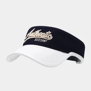 Cappello da sole vuoto a colori contrastanti estivo con elegante ricamo per le donne sportive.