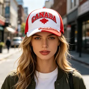 Canada maple leaf embroidered baseball cap for outdoor casual wear and sun protection.