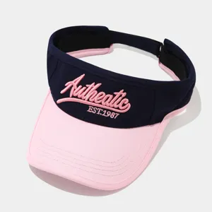 Cappello visiera colore contrastato estate donna, berretto sole ricamato viaggio.
