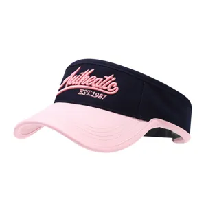 Cappellino parasole sportivo all'aperto ricamato di colore contrastante estivo da donna