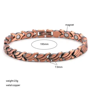Copper Magnetic Therapy Bracelet Energy Health Link Bracelets 195mm 7mm Fashion Jewelry