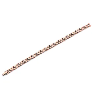 Pure copper magnetic bracelet for women, showing exquisite link chain details and texture.