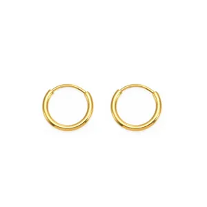 Classic stainless steel gold hoop earrings for men and women minimalist everyday jewelry