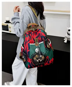 Trendy oxford cloth women backpack casual colorful printed school travel bag daily use