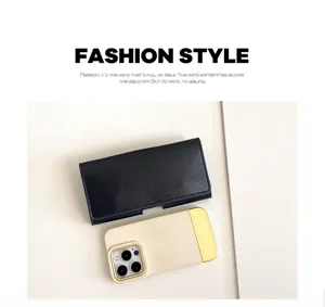 Grenzüberschreitende mode lange gürteltasche und handy tasche mit minimalistischem leder design.