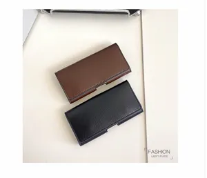 Minimalistische lange Leder-Gürteltasche Handy-Etui universelle Geldbörse für Damen und Herren