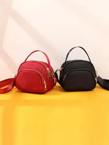 Women Nylon Oxford Cloth Mini Shoulder Bag Fashion Versatile Crossbody Bag Multi-layer Zipper Coin Purse Small Handbag