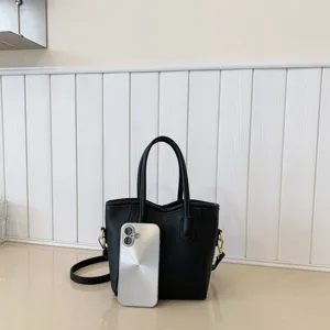 Borsa a secchiello stile coreano casual donna borsa a tracolla minimalista per lavoro