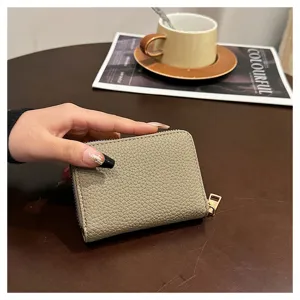 Γυναικείο πορτοφόλι PU με φερμουάρ, μικρή θήκη καρτών και πορτοφόλι νομισμάτων.