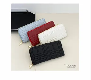 Stylish long zipper wallet for women with multi-card slots and large storage capacity.
