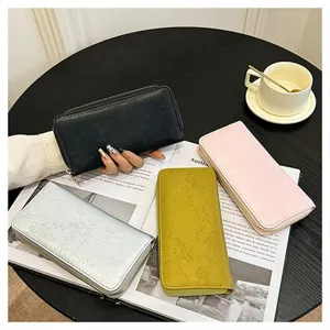 Portafoglio lungo donna con cerniera pochette grande capacità elegante borsa moda uso quotidiano