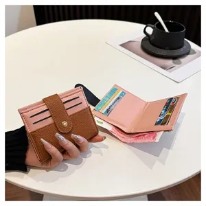 Portaf carte minimalista da donna mini portafoglio pieghevole accessori moda eleganti