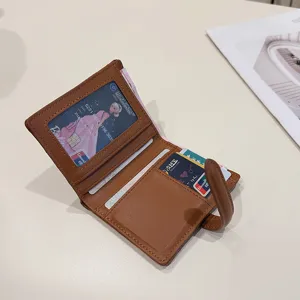 Portafoglio Corto da Donna in Pelle PU Motivo a Rombi Trapuntati Tinta Unita Porta Carte Portamonete alla Moda Bifold Regalo