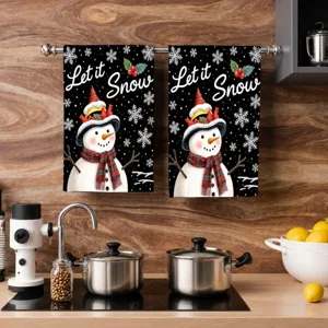 Canovaccio da cucina stampato natalizio, panno decorativo per pulizie e casa festiva.