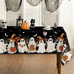 Halloween Pompoen Geest Bedrukt Tafelkleed Noordelijke Stijl Feestelijke Party Tafelhoes Stofdicht Huis Eettafel Decor
