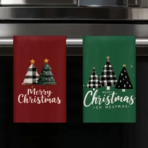 Weihnachten Mikrofaser Küchentücher mit Baum Muster, weiche saugfähige Spültücher.