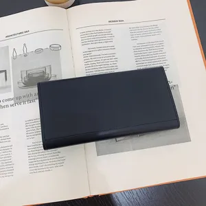 Portafoglio lungo da donna minimalista monocolore pochette grande capacita porta carte