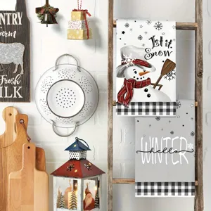 Weihnachten küchenhandtuch mikrofaser winter urlaub geschirrtuch festliche schneemann deko