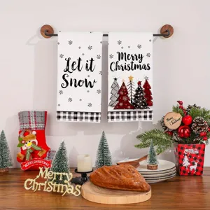 Weihnachtliche Mikrofaser Küchentücher mit festlichen Prints, Geschirrtücher, Deko.