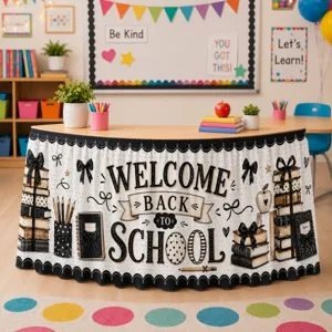 Back to school table skirt classroom decoration party supplies wholesale design detail view