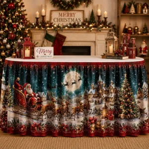 Weihnachtstischrock Festtagsdekoration Weihnachtsmann Rentier gedruckte Tischdecke fur Party