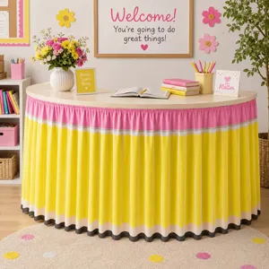 Pencil desk skirt for classroom back to school decoration party supplies kids school use