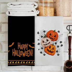 Halloween microvezel keukendoek sneldrogend decoratief pompoen patroon absorberende doek
