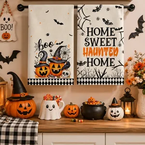 Halloween keukentheedoeken set, pompoen geest sneldrogende microvezel vaatdoeken voor thuis.